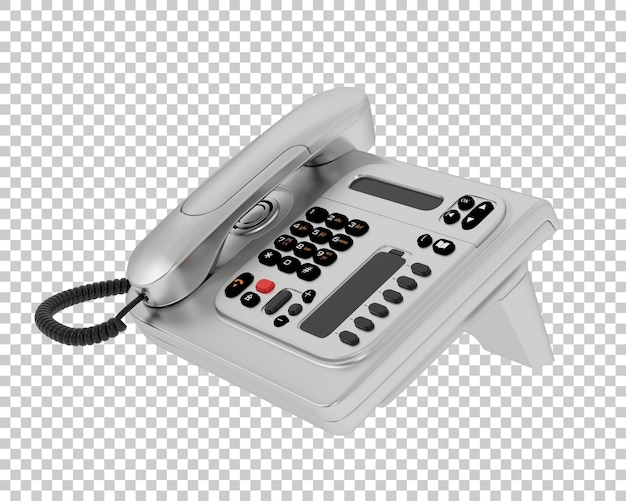 PSD telefono con cavo isolato su sfondo trasparente illustrazione del rendering 3d