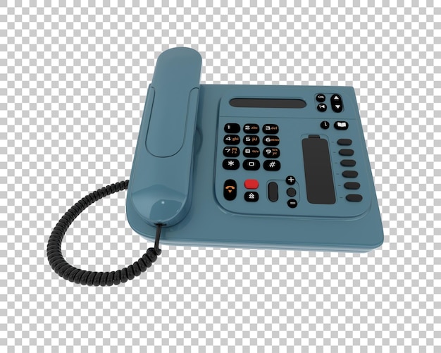 PSD telefono con cavo isolato su sfondo trasparente illustrazione del rendering 3d