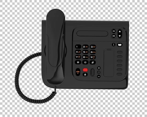 PSD telefono con cavo isolato su sfondo trasparente illustrazione del rendering 3d