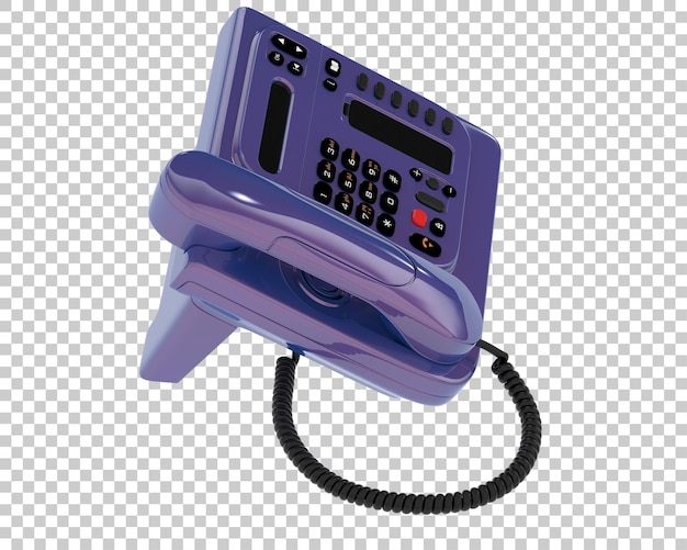 PSD cord phone isolated on transparent background 3d rendering illustration