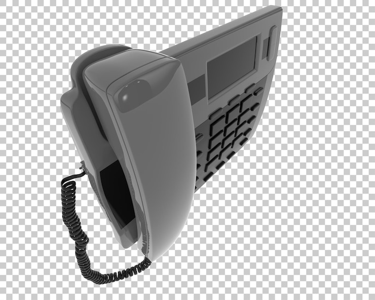 PSD cord telefoon geïsoleerd op doorzichtige achtergrond 3d rendering illustratie