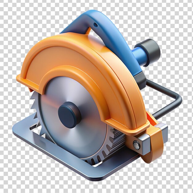 PSD corded mini circular saw on transparent background