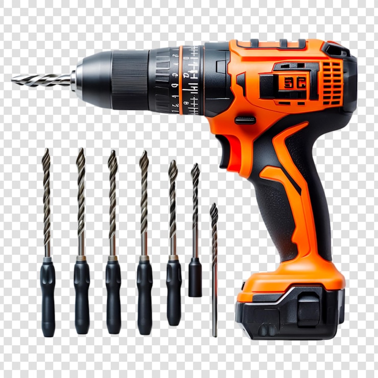 PSD cordless drill and bits ready for diy projects