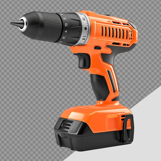 Cordless drill png isolated on transparent background