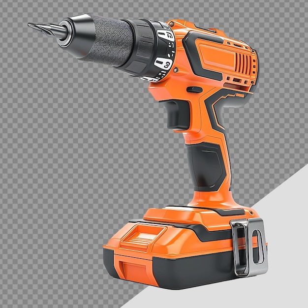 PSD cordless drill png isolated on transparent background