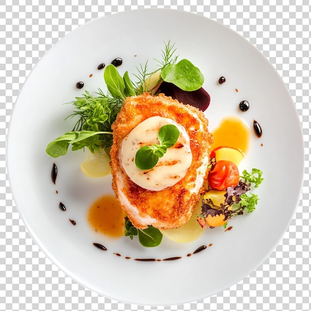 투명한 배경에 고립 된 Cordon bleu 요리