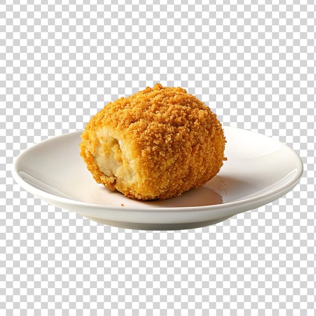 PSD cordon bleu cutlet on a plate isolated on transparent background