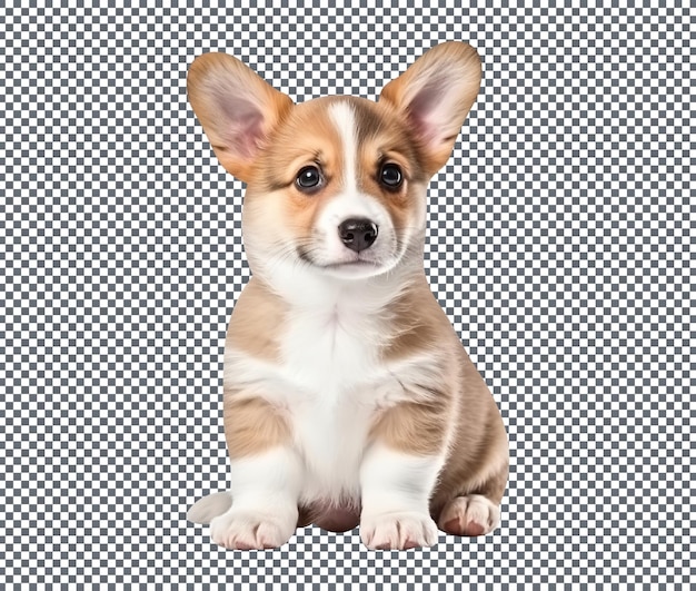 Corgi cute little puppy breed isolated on transparent background