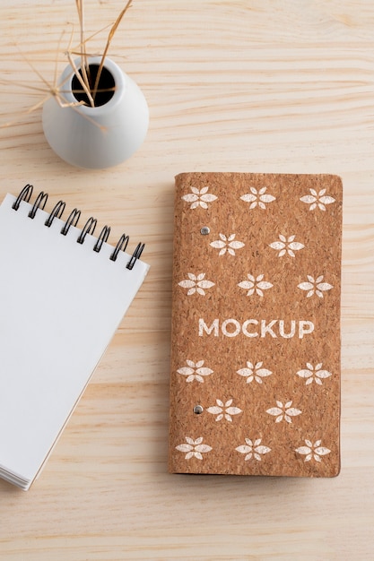 PSD cork home accessories mockup design