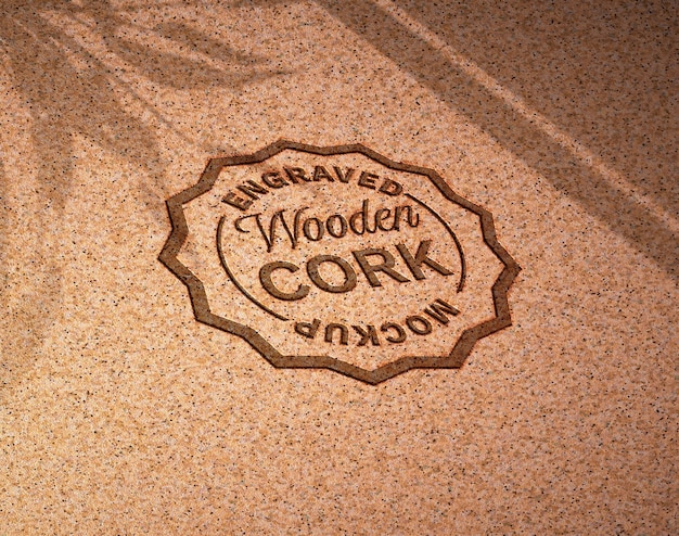 PSD cork logo mockup design