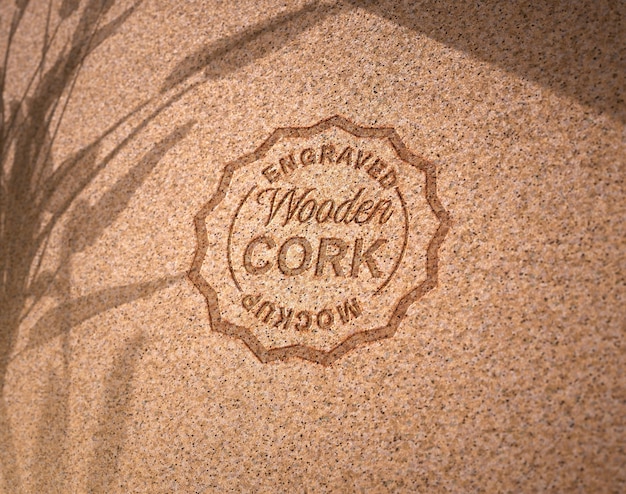 PSD cork logo mockup design