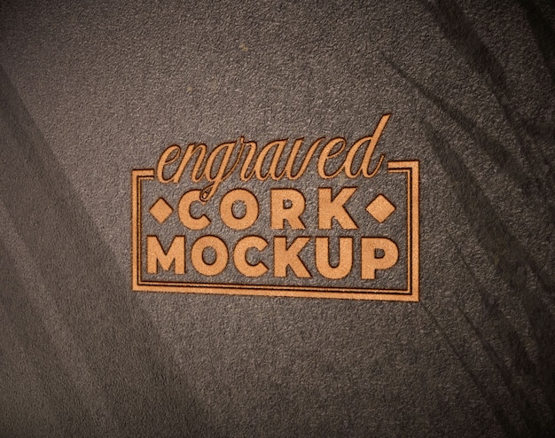 PSD cork logo mockup design