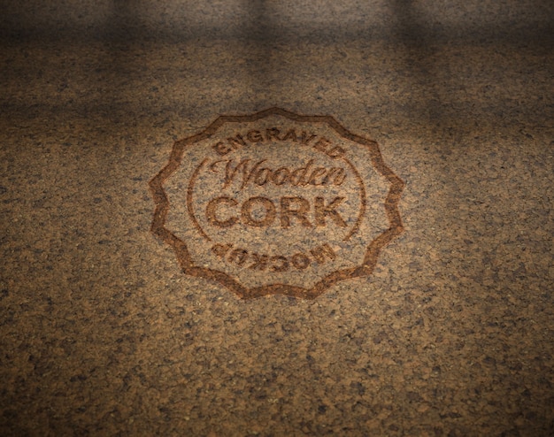 PSD cork logo mockup design