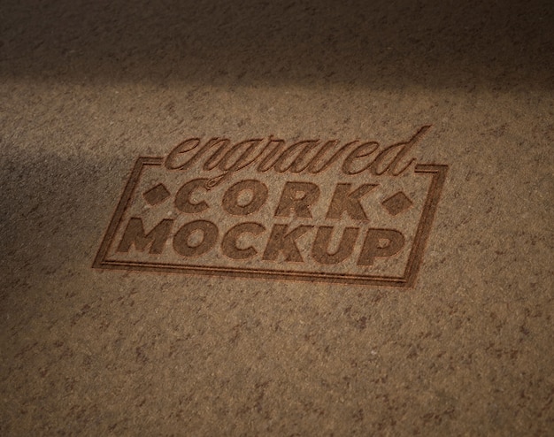 PSD cork logo mockup design