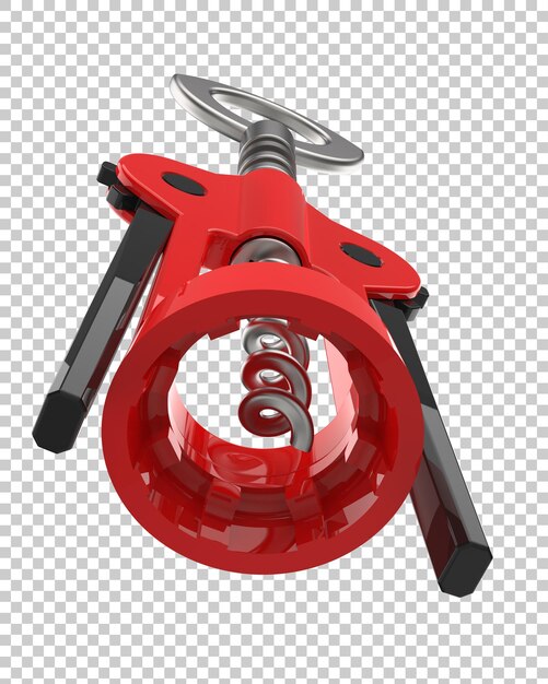 Corkscrew geïsoleerd op doorzichtige achtergrond 3d-rendering illustratie