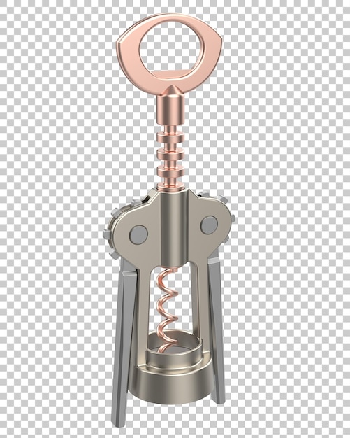 PSD corkscrew isolated on transparent background 3d rendering illustration