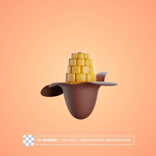 Immagini isolate del rendering 3d di corn