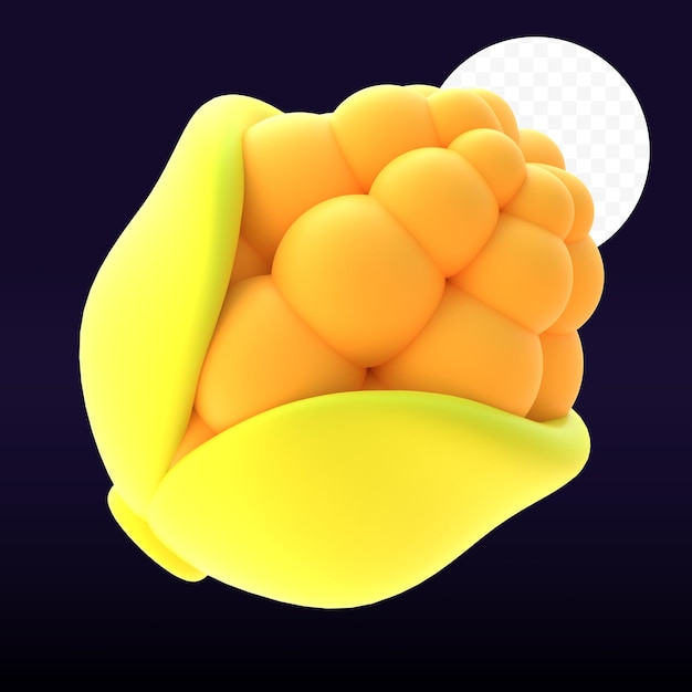 PSD corn 3d rendered image