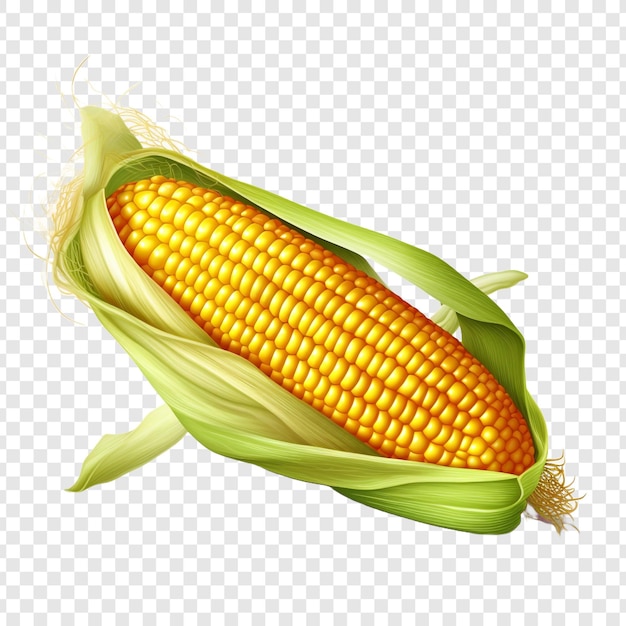 PSD corn on the cob isolated on transparent background