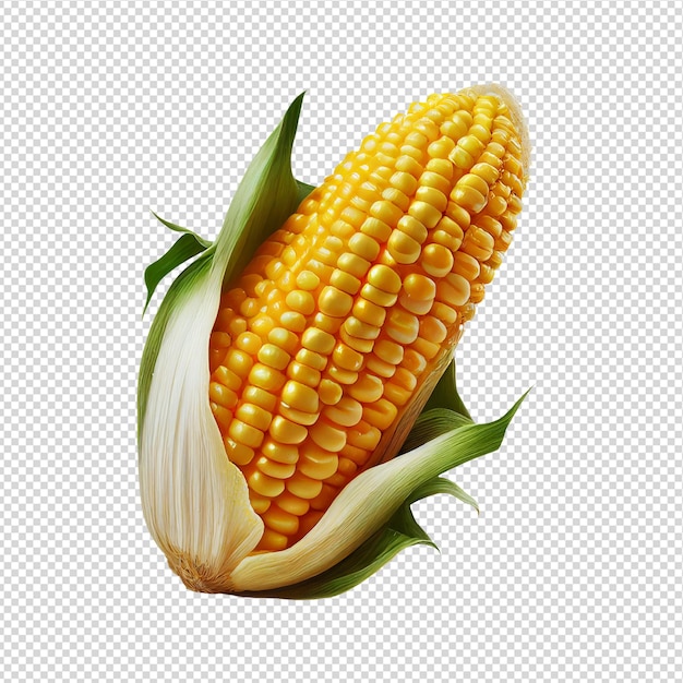 A corn on the cob with a white tip