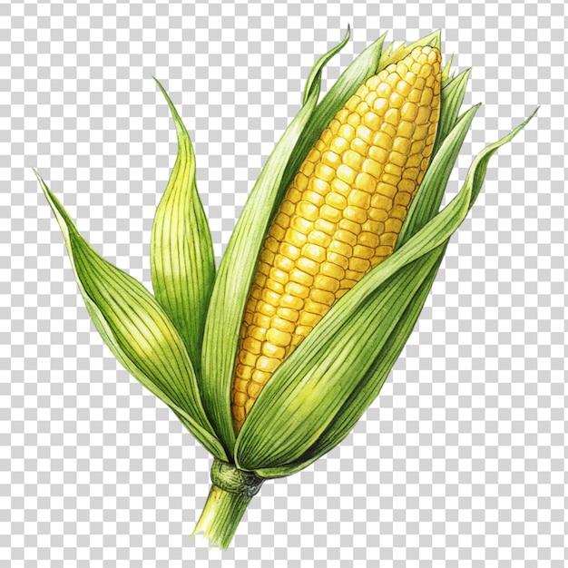 PSD corn comb art isolated on transparent background