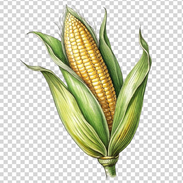 PSD corn comb art isolated on transparent background