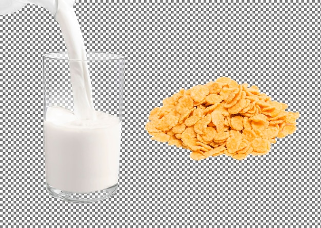corn flakes and milk isolated