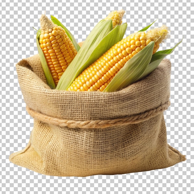 PSD corn in sack transparent background