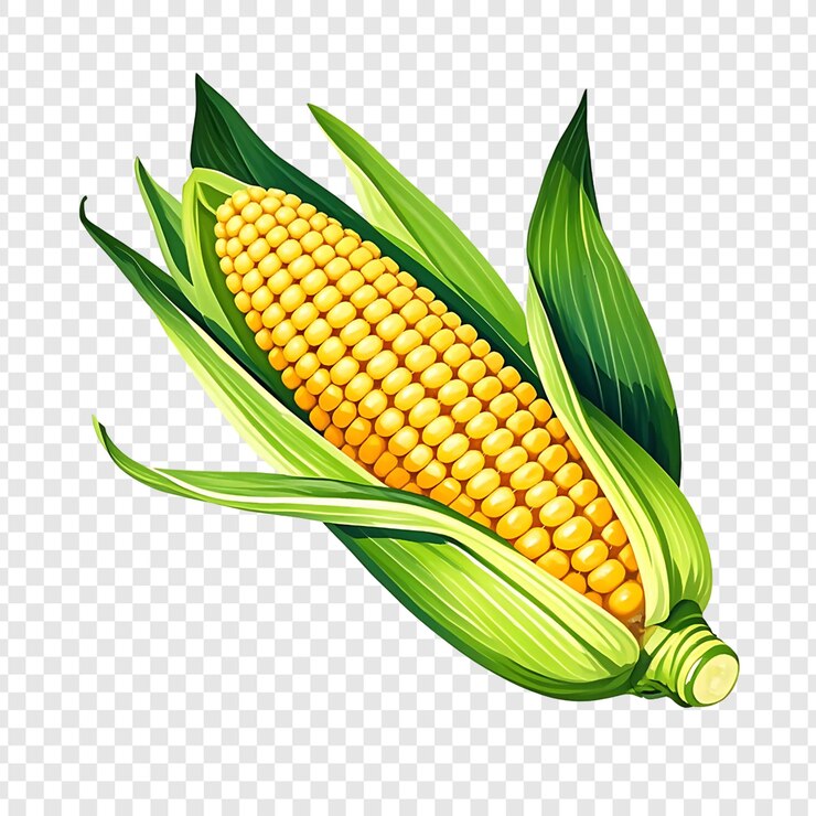 PSD トウモロコシの野菜を透明な背景に隔離した