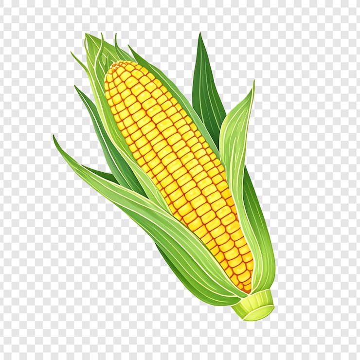 PSD トウモロコシの野菜を透明な背景に隔離した