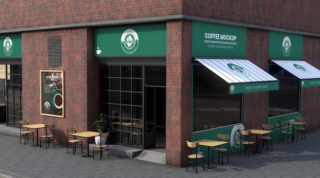 PSD corner business mock-up for coffee shops