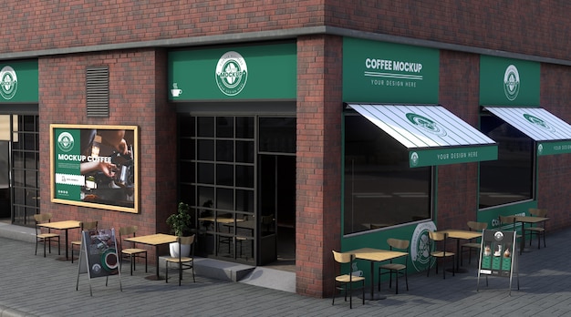 PSD corner business mock-up for coffee shops