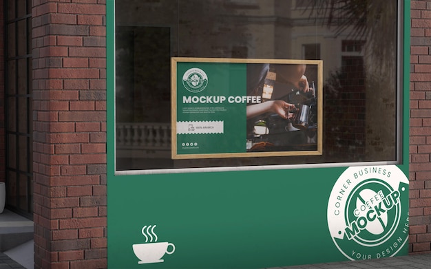 Corner business mock-up for coffee shops