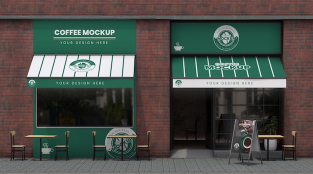 PSD corner business mock-up for coffee shops