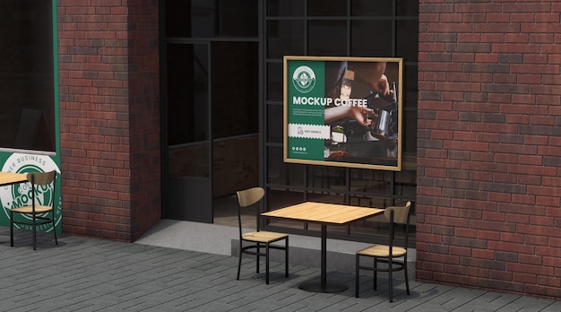 PSD corner business mock-up for coffee shops