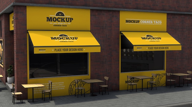 PSD corner business mock-up for tacos