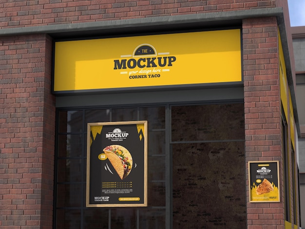 PSD corner business mock-up for tacos