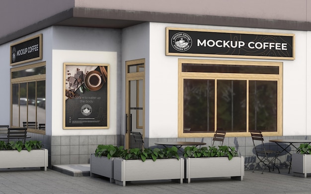 corner mock-up composition for shop