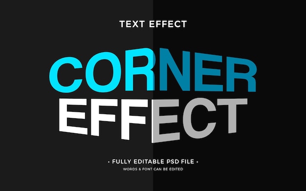 Corner text effect