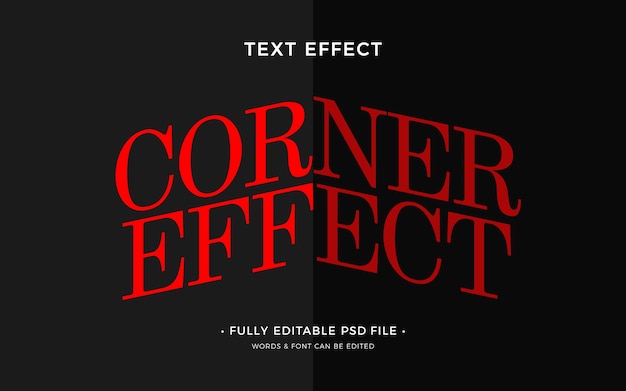 PSD corner text effect