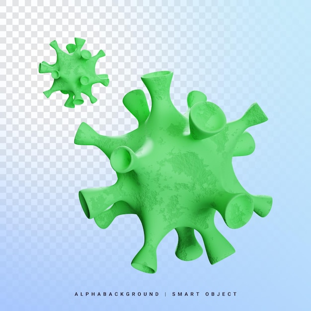 PSD corona virus 3d icon illustration