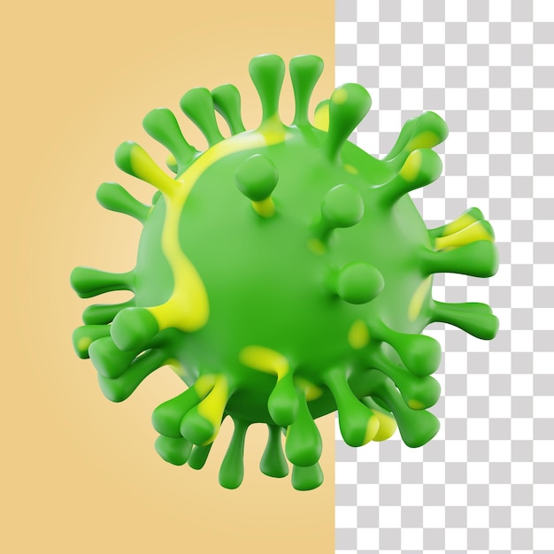 PSD icona 3d del virus corona