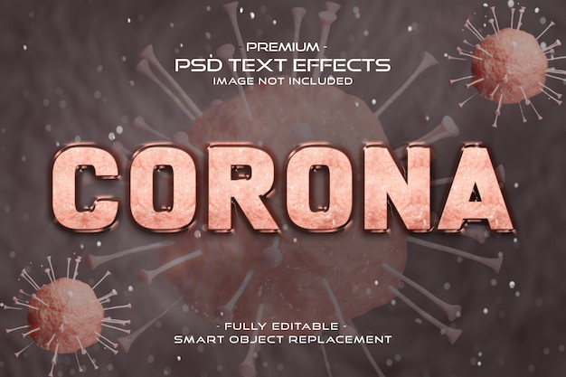 PSD corona virus 3d text effect