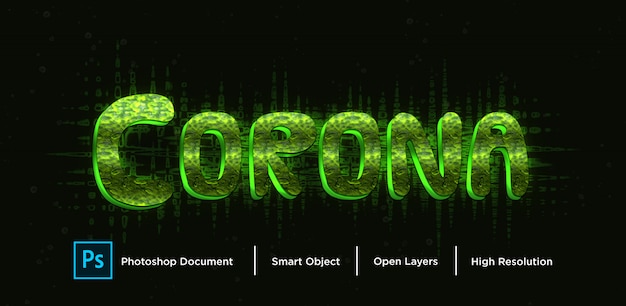 Corona virus text effect дизайн