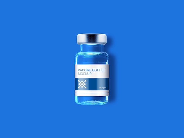 PSD mockup di bottiglia di fiala di vaccino corona virus