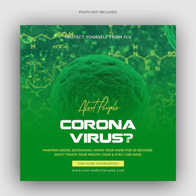 Corona viruspreventie social media postsjabloon