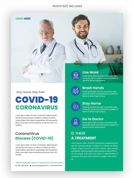 Coronavirus campagne sjabloon voor medische folders