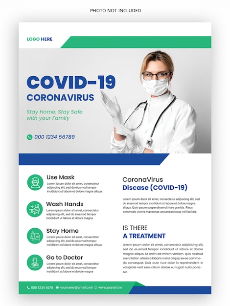 PSD coronavirus campaign medical flyer template