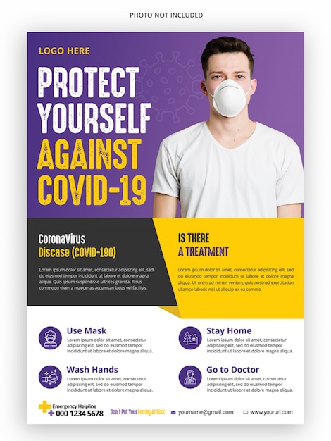 Coronavirus campaign medical flyer template