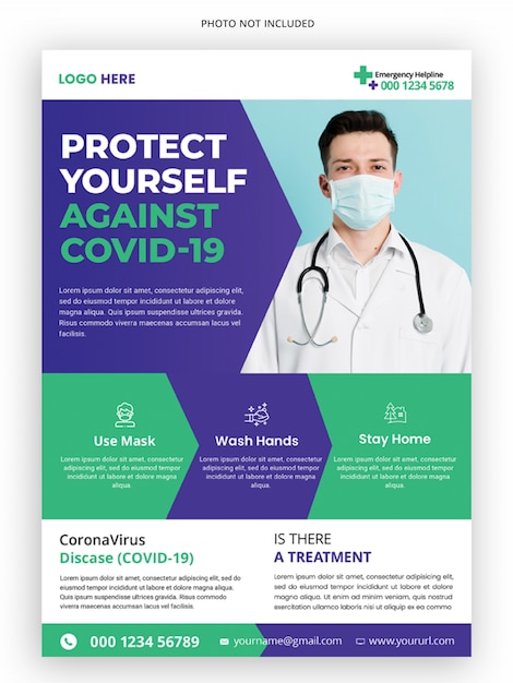 PSD coronavirus campaign medical flyer template